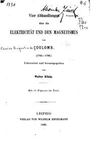 Cover of Vier Abhandlungen über die Elektricität und den Magnetismus, von Coulomb.  (1785-1786)
