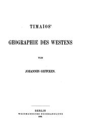 Cover of: Timaios' geographie des westens