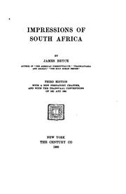 Cover of: Impressions of South Africa. by James Bryce