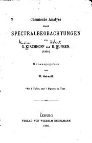 Cover of: Chemische analyse durch spectralbeobachtungen
