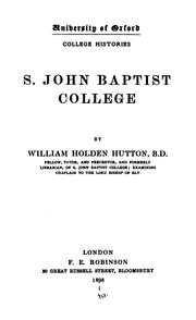 Cover of: S. John Baptist college | William Holden Hutton