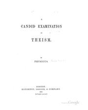 Cover of: A candid examination of theism. by George John Romanes