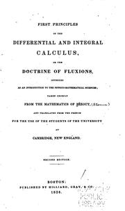 Cover of: First principles of the differential and integral calculus by Etienne Bézout