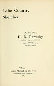 Cover of: Lake country sketches