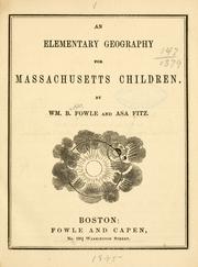Cover of: An elementary geography for Massachusetts children