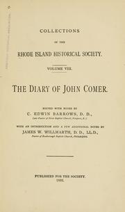 Cover of: The diary of John Comer.