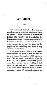 Cover of: An address delivered at the laying of the corner stone of the Bunker Hill monument