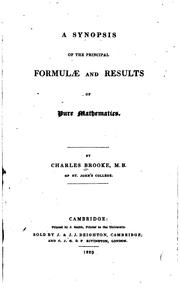 Cover of: A synopsis of the principal formulae and results of pure mathematics.