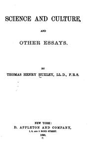 Cover of: Science and culture by Thomas Henry Huxley