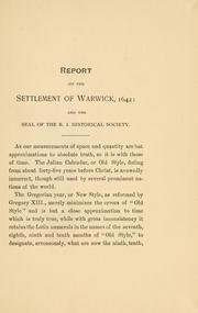 Cover of: Report on the settlement of Warwick, 1642: and the seal of the R.I. Historical Society.