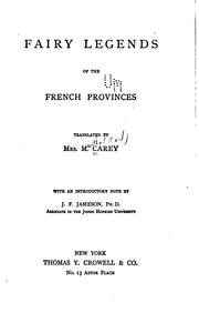 Cover of: Fairy legends of the French provinces