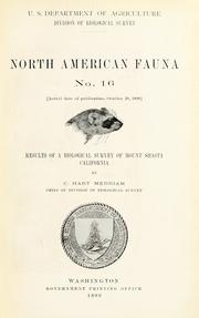Cover of: Results of a biological survey of mount Shasta, California by C. Hart Merriam