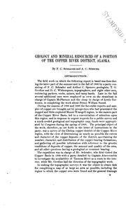 Cover of: The geology and mineral resources of a portion of the Copper River district, Alaska