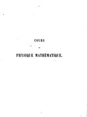 Cover of: Cours de physique mathématique