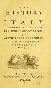 Cover of: The history of Italy by Francesco Giucciardini