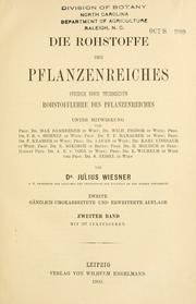 Cover of: Die rohstoffe des pflanzenreiches by Julius Wiesner