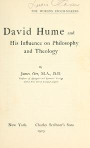 Cover of: David Hume and his influence on philosophy and theology