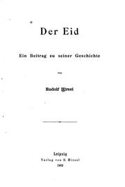 Cover of: Der Eid by Rudolf Hirzel