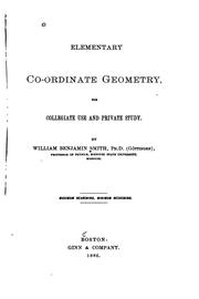 Cover of: Elementary co-ordinate geometry for collegiate use and private study.