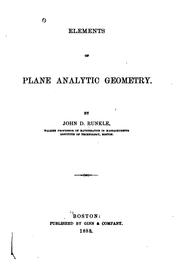 Cover of: Elements of plane analytic geometry.