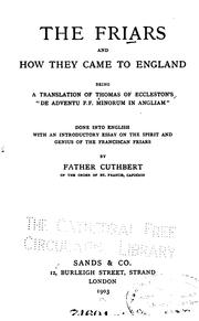 Cover of: friars and how they came to England