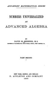 Cover of: Numbers universalized by David M. Sensenig, David M. Sensenig