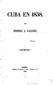 Cover of: Cuba en 1858.