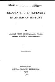 Cover of: Geographic influences in American history