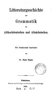 Cover of: Die Sprache und Litteratur Deutschlands bis zum zwölften Jahrhundert.