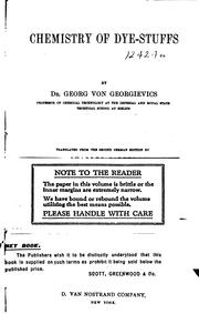 Cover of: Chemistry of dye-stuffs by Georgievics, Georg von