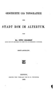 Cover of: Geschichte und Topographie der Stadt Rom im Altertum.
