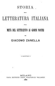 Cover of: Storia della letteratura italiana dalla metà del settecento ai giorni nostri