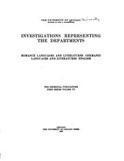 Cover of: Investigations representing the departments. by University of Chicago.