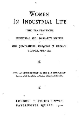 [The  International congress of women of 1899 by International congress of women (1899 London)