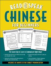 Cover of: Read and Speak Chinese for Beginners by Cheng Ma, Jane Wightwick