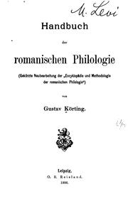 Cover of: Handbuch der romanischen Philologie.: (Gekürzte Neubearbeitung der "Encyklopädie und Methodologie der romanischen Philologie")