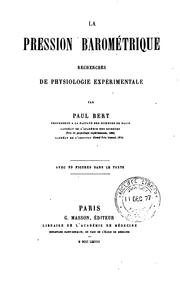Cover of: La pression barométrique. by Paul Bert