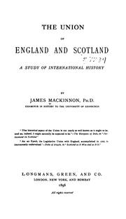 Cover of: union of England and Scotland: a study of international history