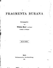 Cover of: Fragmenta burana by Wilhelm Meyer
