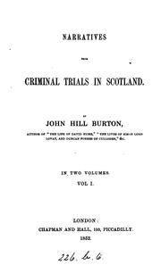 Cover of: Narratives from criminal trials in Scotland. by John Hill Burton