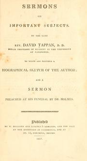 Sermons on important subjects by David Tappan