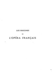 Les origines de l'Opéra français by Charles Nuitter