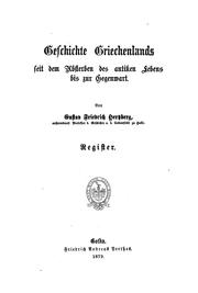 Cover of: Geschichte Griechenlands by Gustav Friedrich Hertzberg
