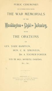 Cover of: Public ceremonies in connection with the war memorials of the Washington Light Infantry by 