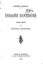 Cover of: Indagini dantesche: messe insieme da Niccola Castagna.