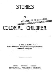 Cover of: Stories of colonial children.
