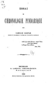 Cover of: Essai de chronologie Pindarique