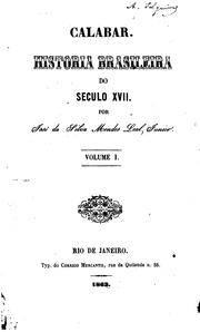 Cover of: Calabar.: Historia brasileira do seculo XVII.