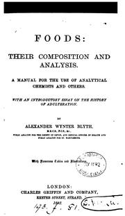 Cover of: Foods: their composition and analysis.