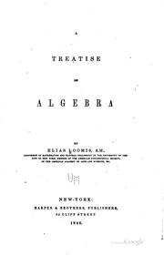 Cover of: A treatise on algebra